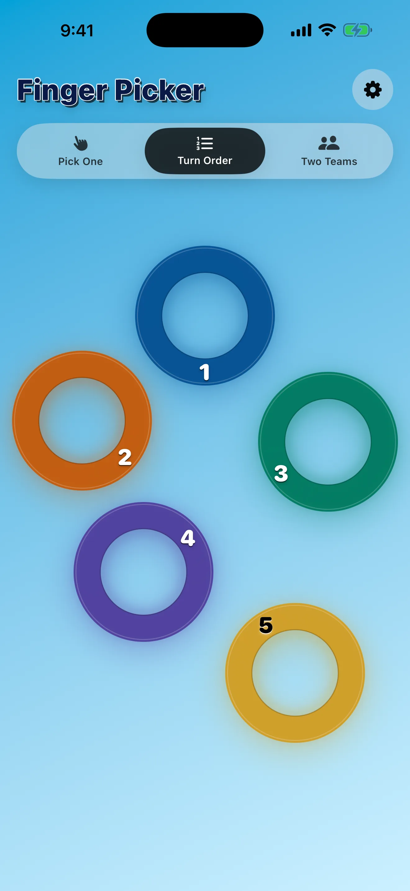 One Finger Picker Turn Order mode